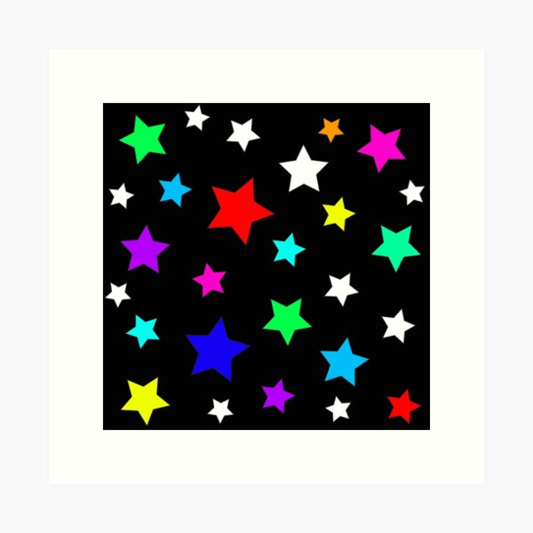 Rainbow Stars Art Print
