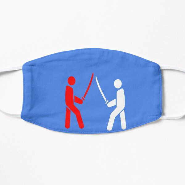 Stick Figure Samurai Fight Flat Mask