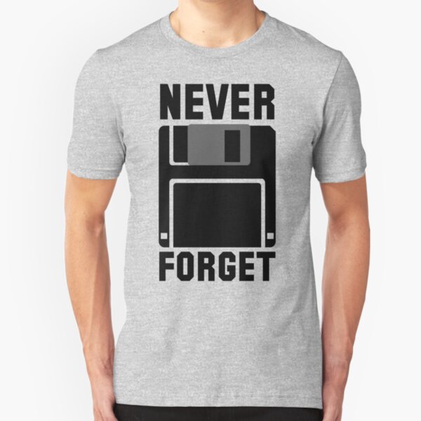 Floppy Disk Never Forget Slim Fit T-Shirt