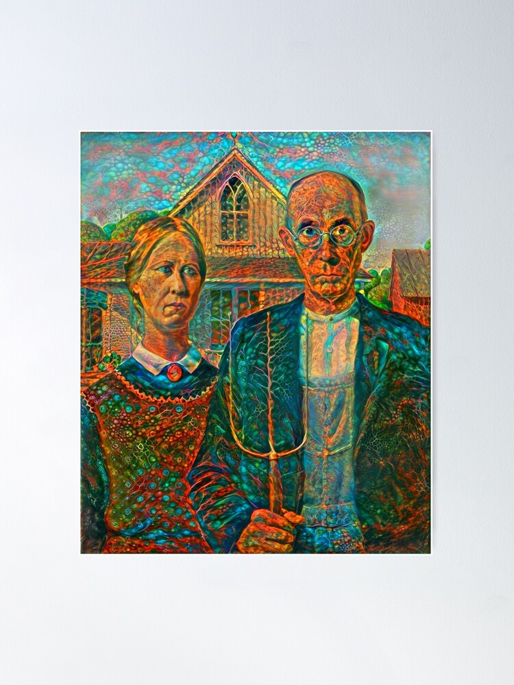 Thumbnail 2 of 3, Poster, Deep Style American Gothic designed and sold by blackhalt.