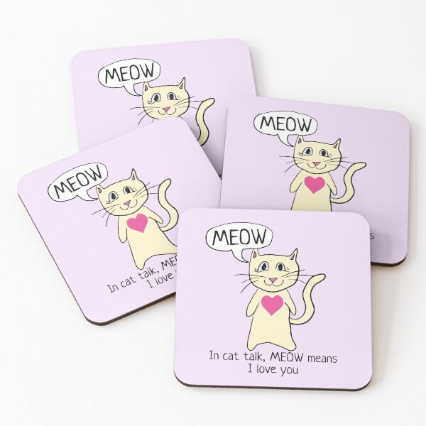 Item preview, Cute Cartoon Cat Meow I Love You designed and sold by ironydesigns.