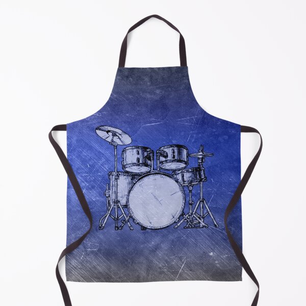 Item preview, JUST DRUM - blue on  scratched background - digital paint by Iona Art Digital designed and sold by IonaArtDigital.