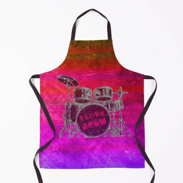 Item preview, I LOVE DRUM - shock pink on  scratched background - digital paint by Iona Art Digital designed and sold by IonaArtDigital.