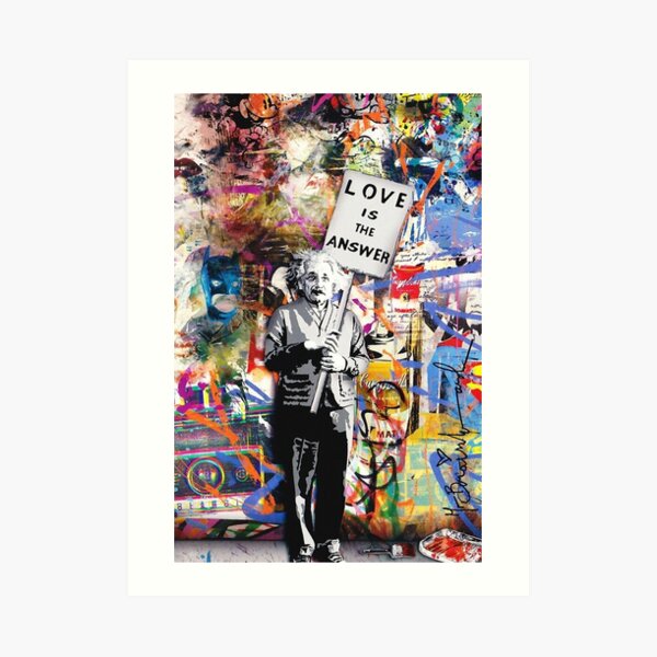 L'amour de Banksy Einstein est la réponse Impression artistique