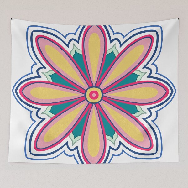 Artikelvorschau, Blumen-Retro-Mandala entworfen und verkauft von monitdesign.