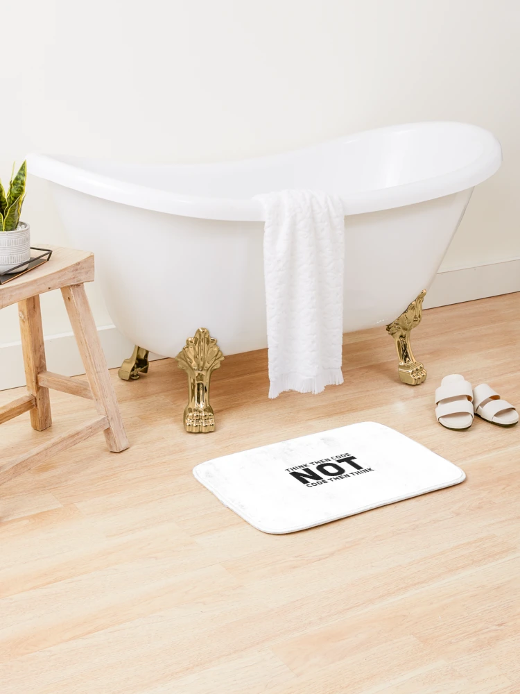 Thumbnail 2 of 6, Bath Mat, Think Then Code, Not Code Then Think designed and sold by ZayedDesigns.
