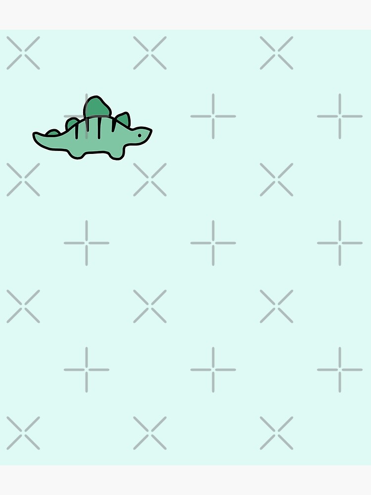 Little Turquoise Stegosaurus Dinosaur Cartoon by bassoongirl123