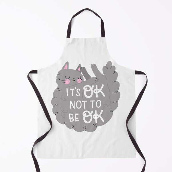 Item preview, It's OK Not To Be OK Gray Sleepy Cat designed and sold by JaneyMakes.