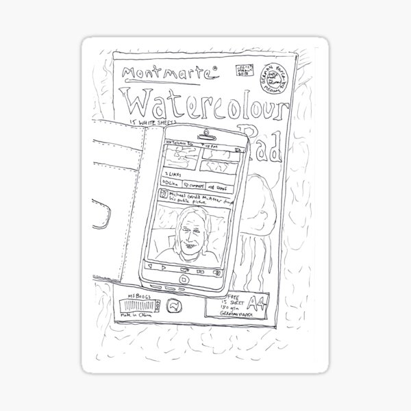 Drawing of Michael on my iPhone by Luke Foster Sticker