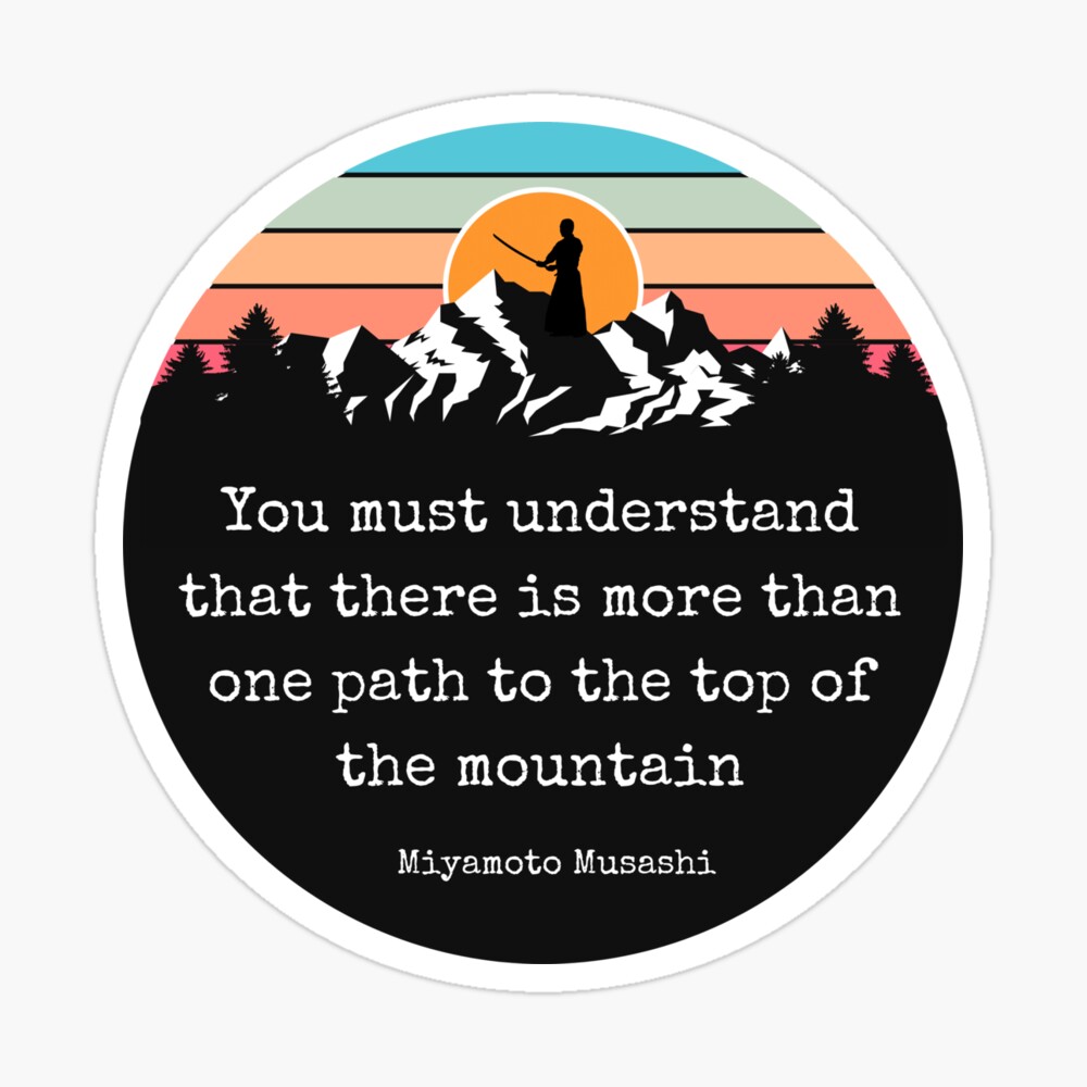 Poster Miyamoto Musashi Mountain Citation Vintage Sunset Par Polishthestone Redbubble