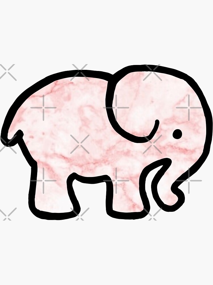 "Pink Marble Elephant" Sticker for Sale by vinylbyelissa Redbubble