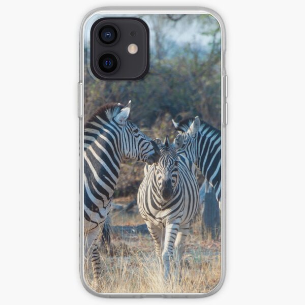 Zebra Herd in Moremi Game Reserve, Botswana iPhone Soft Case