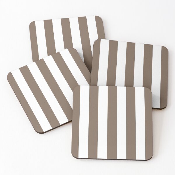 Item preview, Brown and white cabana tent stripes, modern minimal decor, stripes pattern designed and sold by UDDesign.
