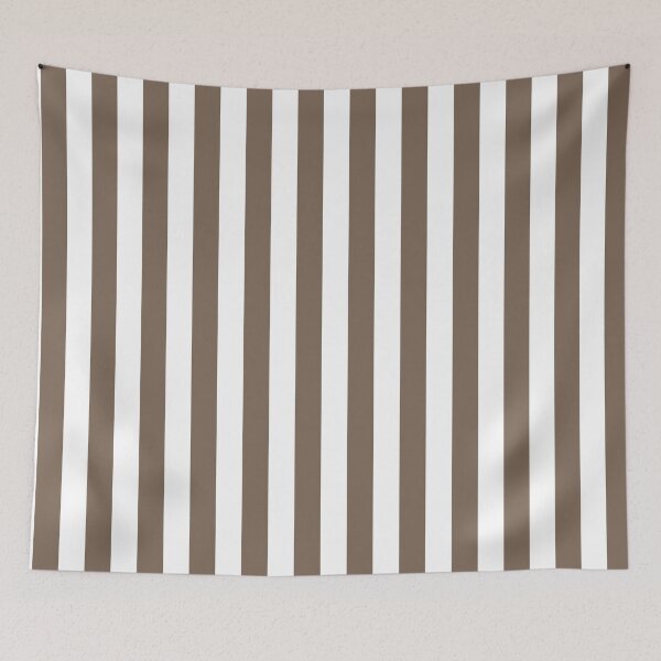 Item preview, Brown and white cabana tent stripes, modern minimal decor, stripes pattern designed and sold by UDDesign.