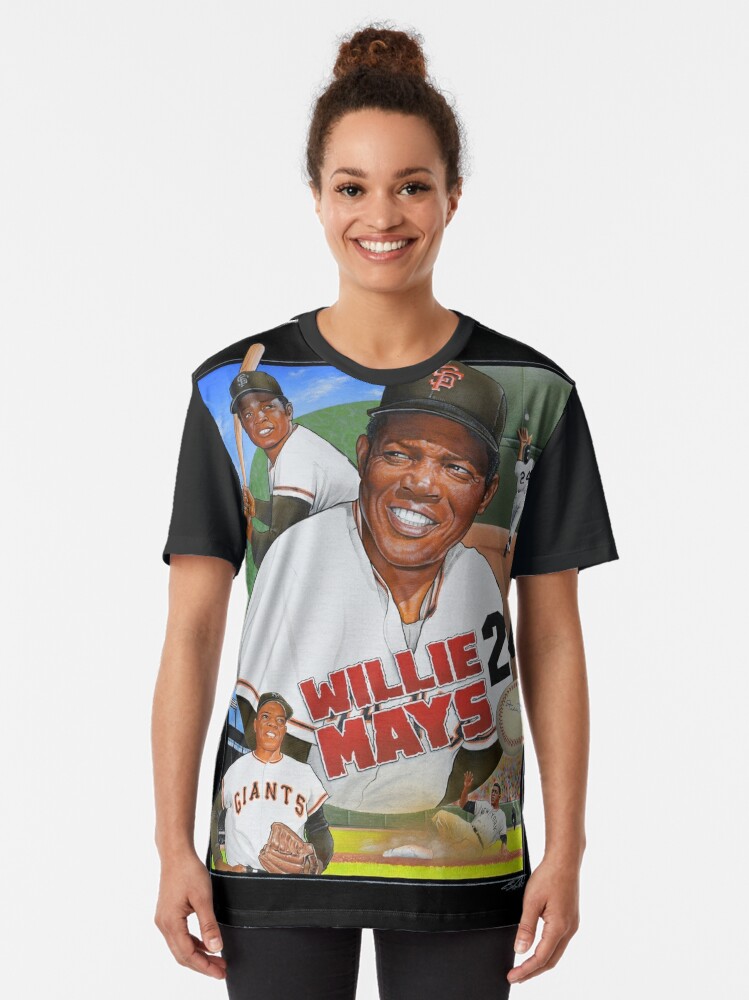 Willie Mays San Francisco Giants Majestic Player Stitch T-Shirt