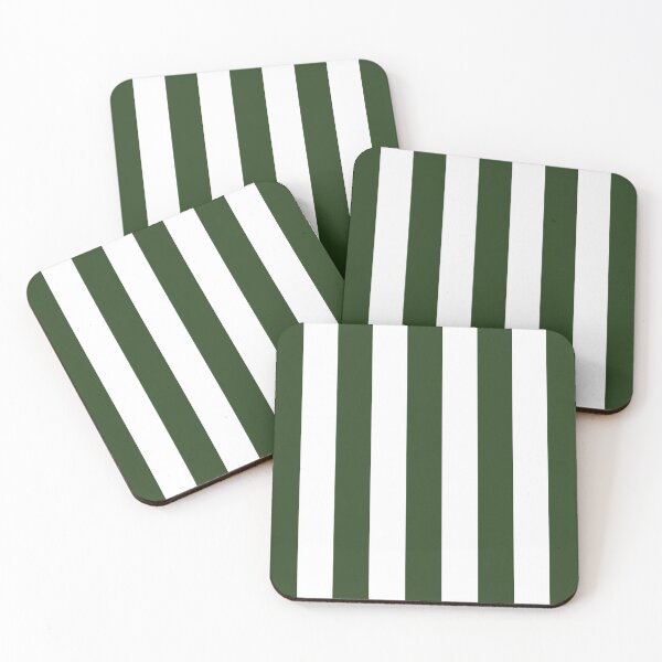 Item preview, Forest green and white cabana tent stripes, modern minimal decor, stripes pattern designed and sold by UDDesign.