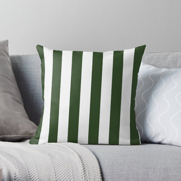Geometric Modern Dark Kelly Green Stripes Horizontal Pillow Sham by Roostery 