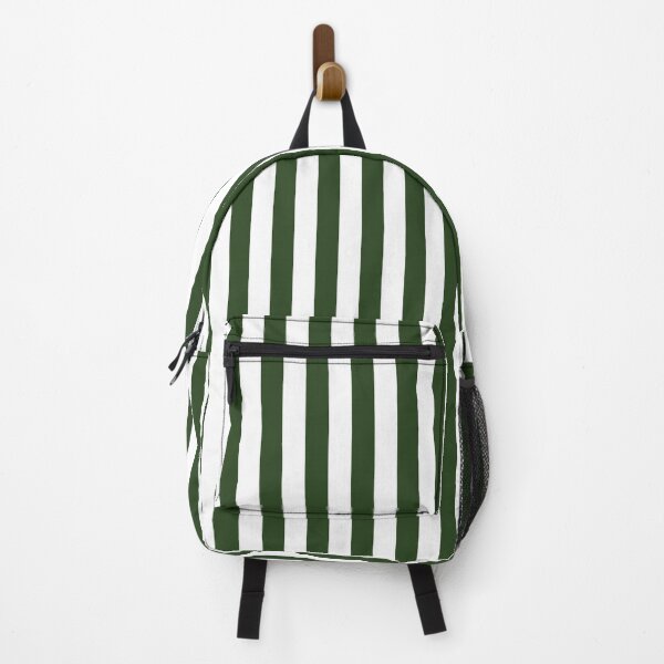 Item preview, Forest green and white cabana tent stripes, modern minimal decor, stripes pattern designed and sold by UDDesign.
