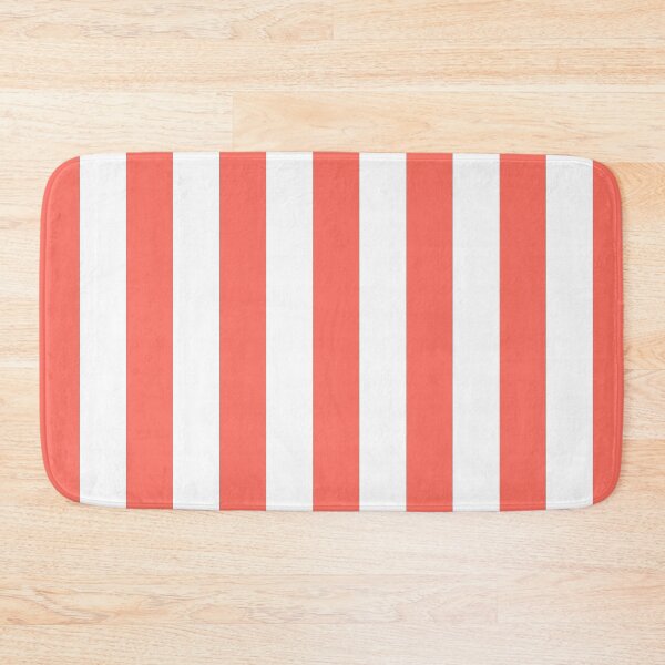 Item preview, Living coral and white cabana tent stripes, modern minimal decor, stripes pattern designed and sold by UDDesign.