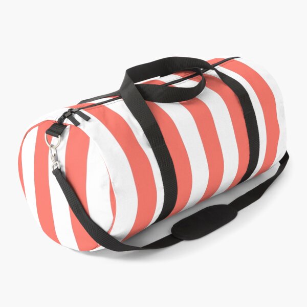 Item preview, Living coral and white cabana tent stripes, modern minimal decor, stripes pattern designed and sold by UDDesign.