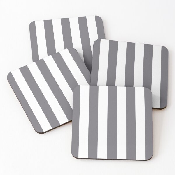 Item preview, Shark grey and white cabana tent stripes, modern minimal decor, stripes pattern designed and sold by UDDesign.