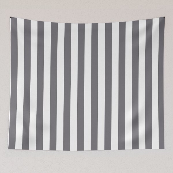 Item preview, Shark grey and white cabana tent stripes, modern minimal decor, stripes pattern designed and sold by UDDesign.