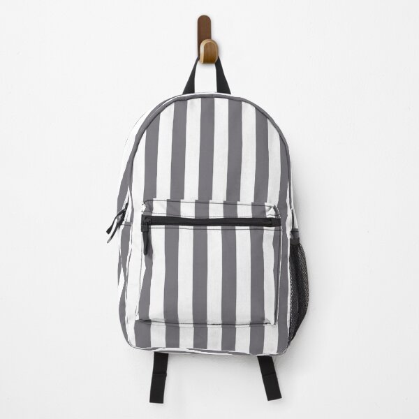 Item preview, Shark grey and white cabana tent stripes, modern minimal decor, stripes pattern designed and sold by UDDesign.