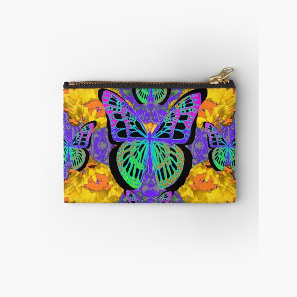 Item preview, EXOTIC BUTTERFLIES IN YELLOW POPPY PURPLE GARDEN designed and sold by sharlesart.