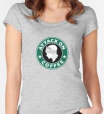 Attack on Coffee Women's Fitted Scoop T-Shirt