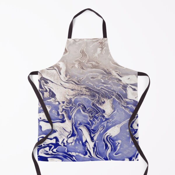 Item preview, Water Under the Bridge - blue tan white and brown abstract swirls designed and sold by JaycraveDesigns.