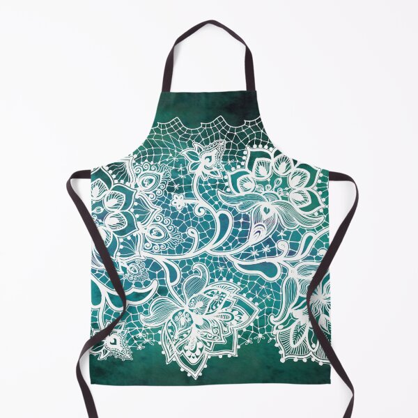Item preview, White lace on green marble designed and sold by Art by Lilia.