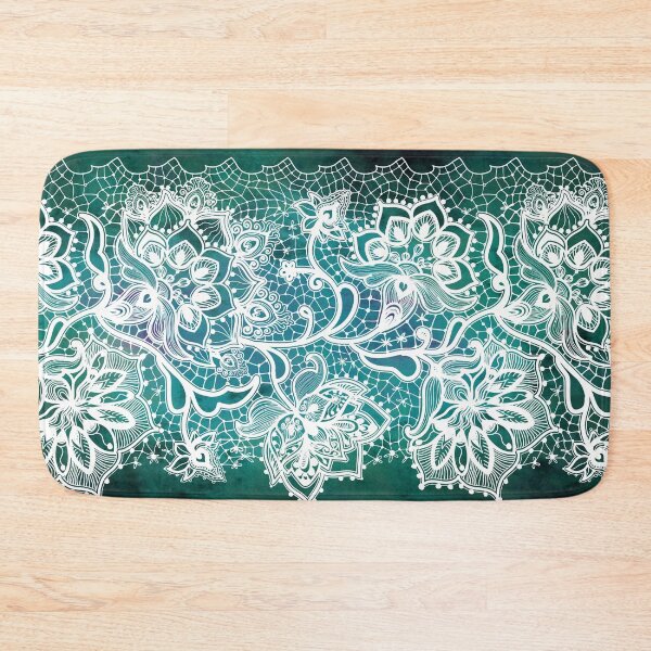 Item preview, White lace on green marble designed and sold by Art by Lilia.