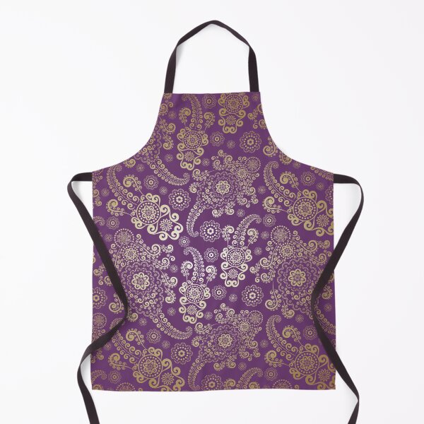 Item preview, Golden Luxury Paisley on Purple Background designed and sold by Gerson Ramos.