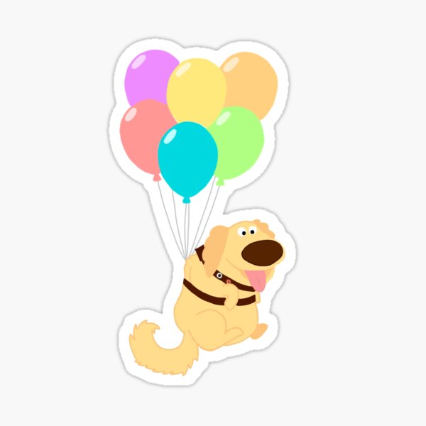 dug from up flying with balloons Sticker
