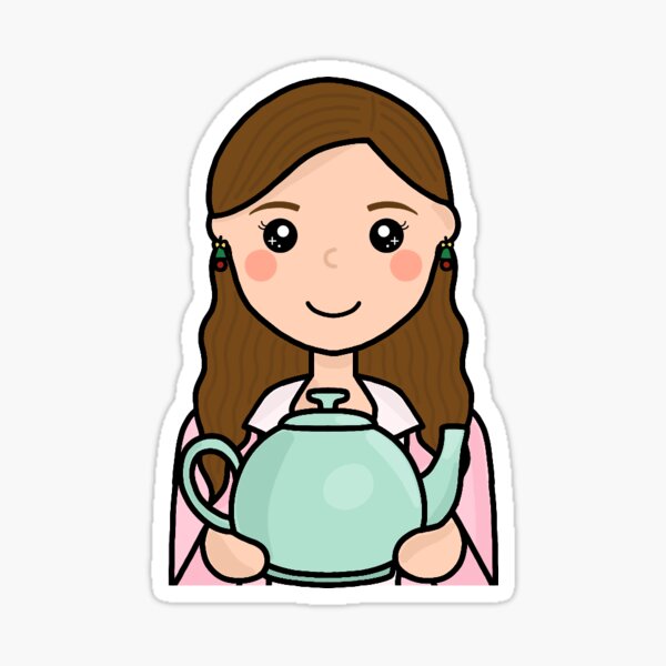 The Office Pam and the Teapot Sticker