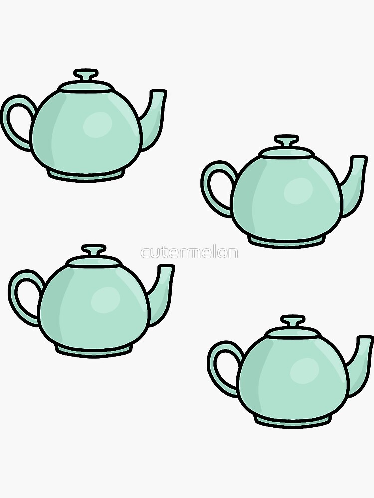 "The Office Teapot Set of 4" Sticker by cutermelon Redbubble