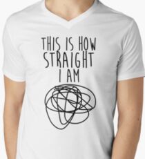 Camiseta para hombre de cuello en v How Straight I Am