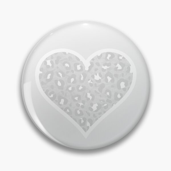 Item preview, Pastel Gray and White Leopard Print Heart designed and sold by Bumblefuzzies.