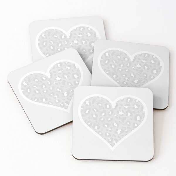 Item preview, Pastel Gray and White Leopard Print Heart designed and sold by Bumblefuzzies.