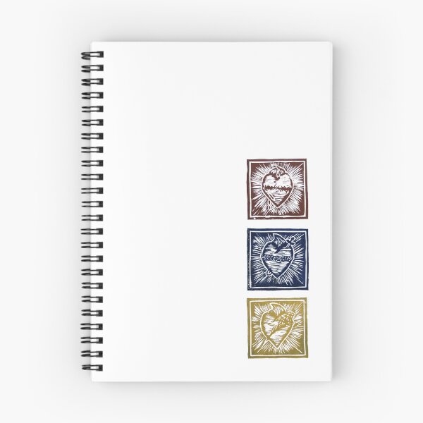 Item preview, Holy Hearts Triptych -- Woodcut Print designed and sold by cmills730.