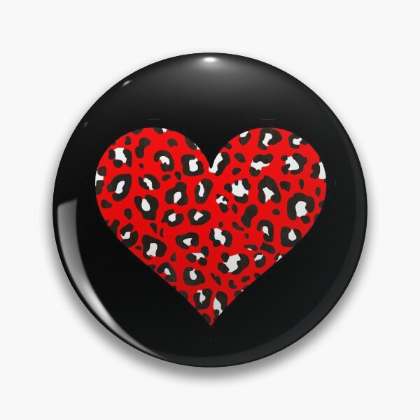 Item preview, Red, Black and White Leopard Print Heart designed and sold by Bumblefuzzies.