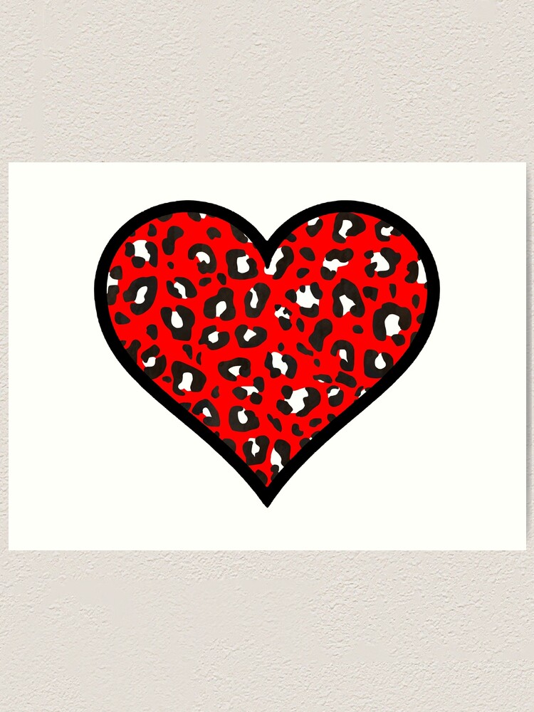 Red Leopard Print Heart