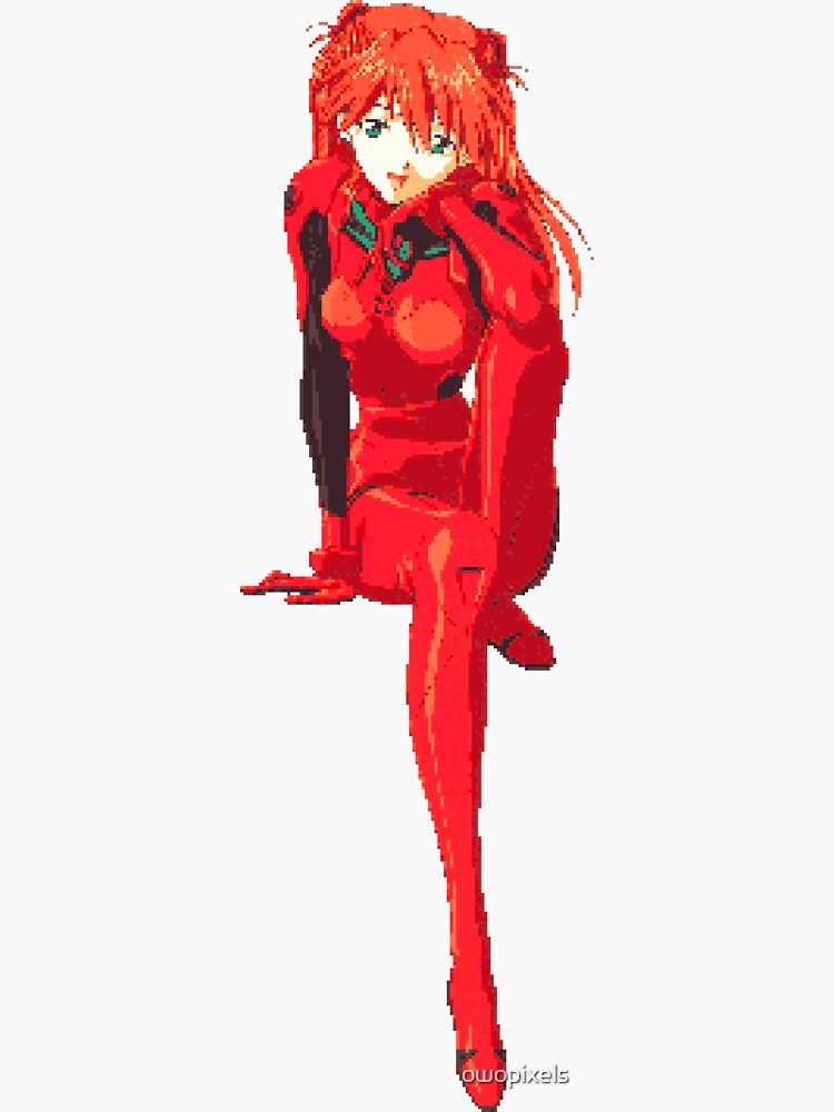 Pegatina Asuka Pixel Art De Owopixels Redbubble