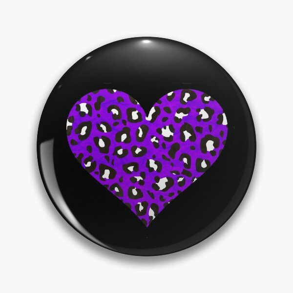 Item preview, Purple, Black and White Leopard Print Heart designed and sold by Bumblefuzzies.