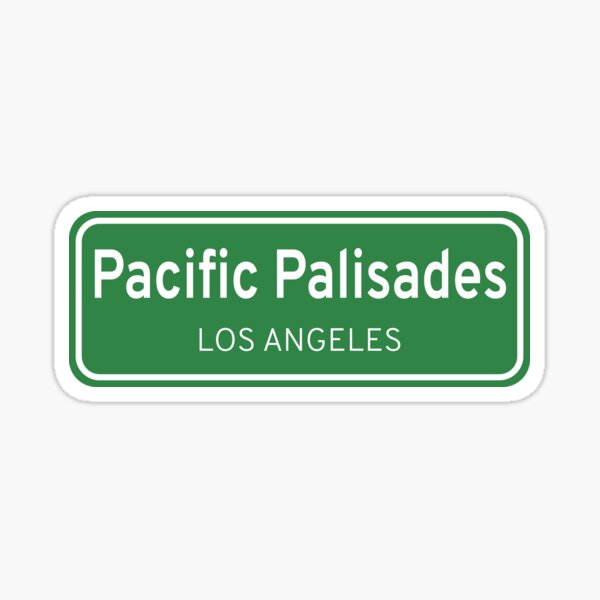 Pacific Palisades Los Angeles California Street Sign Sticker