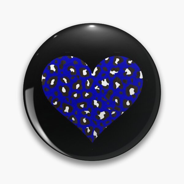 Item preview, Dark Blue, Black and White Leopard Print Heart designed and sold by Bumblefuzzies.