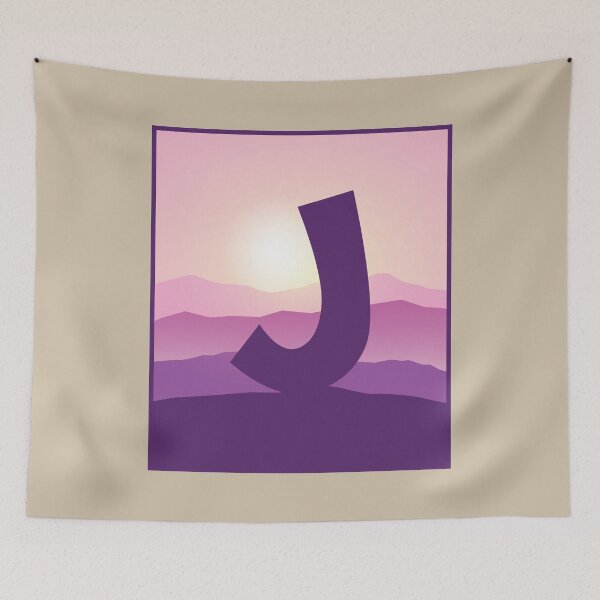 Item preview, Letter J - Pink Hills designed and sold by pixelinga.