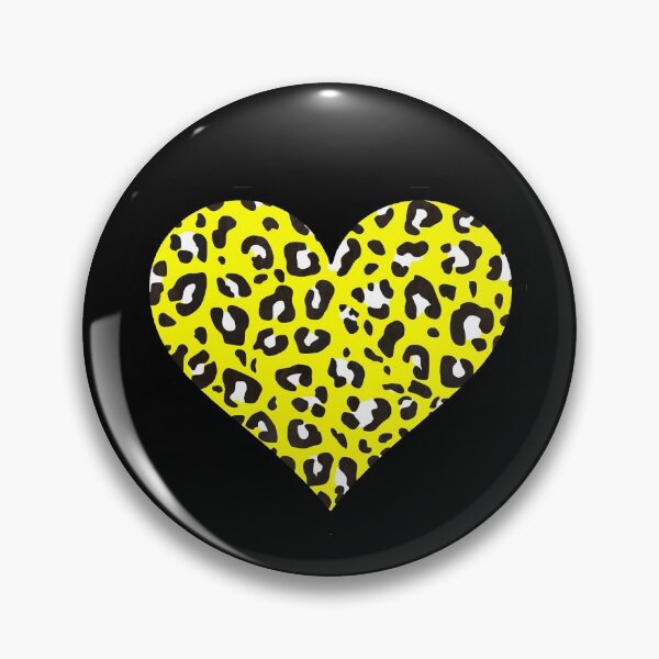 Item preview, Yellow, Black and White Leopard Print Heart designed and sold by Bumblefuzzies.