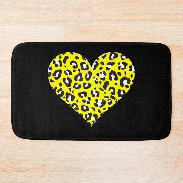 Item preview, Yellow, Black and White Leopard Print Heart designed and sold by Bumblefuzzies.