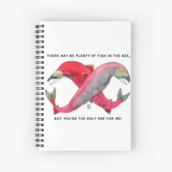 Salmon Love Spiral Notebook